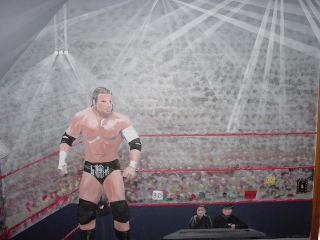 Illustration for article titled Muralist Turns Her Kids' Room Into A WWF Arena